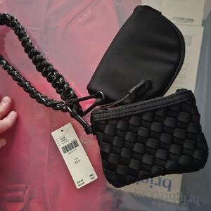 Anthropologie Black Woven Women's Wristlet Set